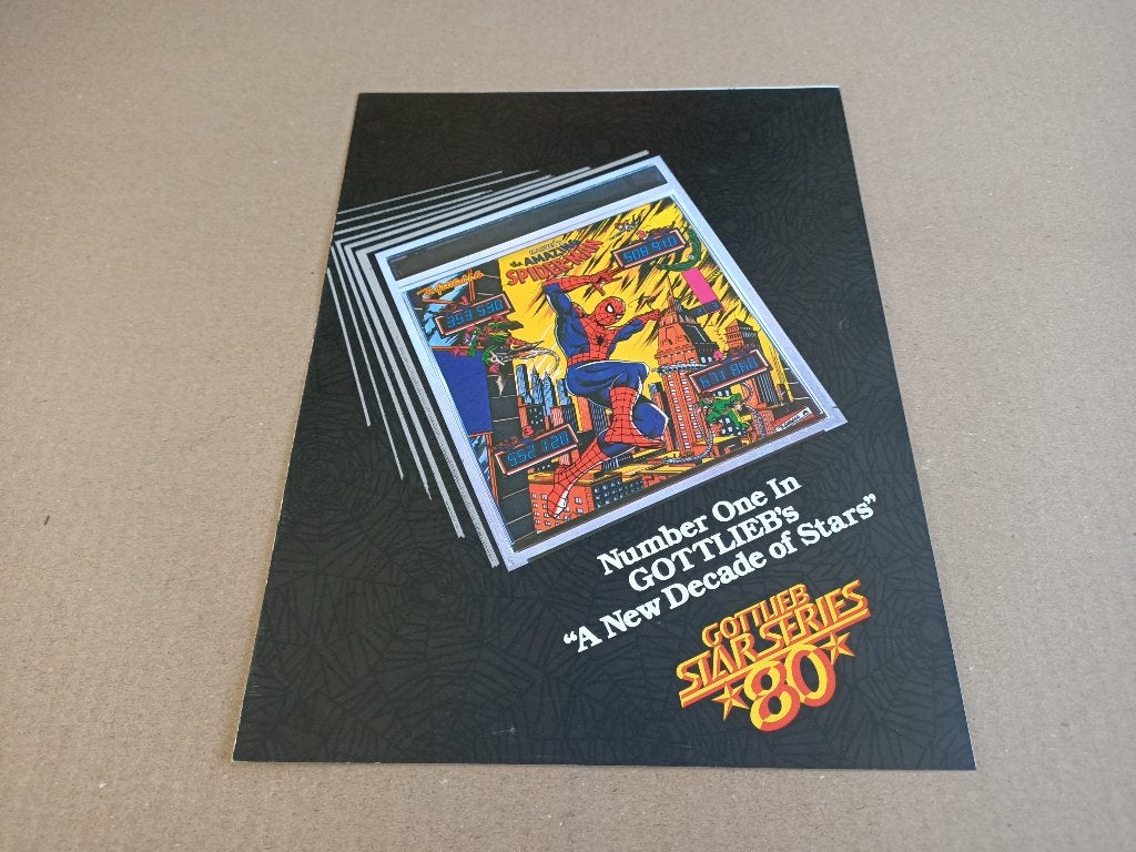Folder: Gottlieb Spiderman (1980) Flipperkast, Verzamelen, Verzenden, Gebruikt, Elektronisch, Flipperkast