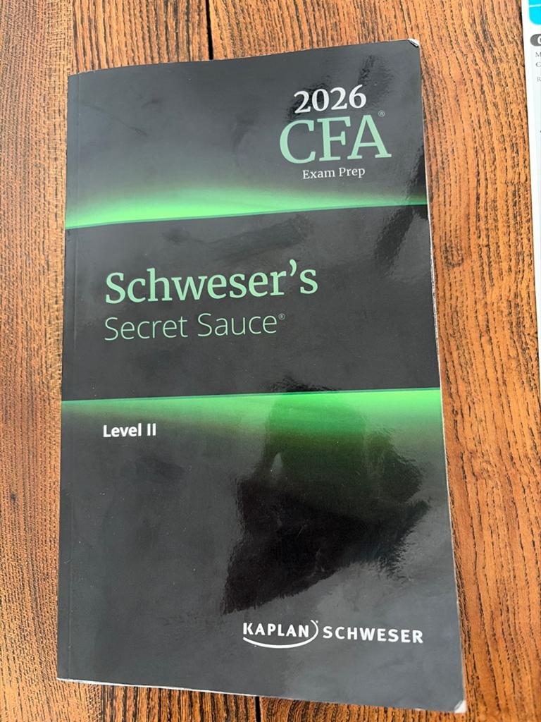 CFA L2 2026 - Schweser's Secret Sauce Level II, Ophalen of Verzenden, Gamma, Zo goed als nieuw, WO