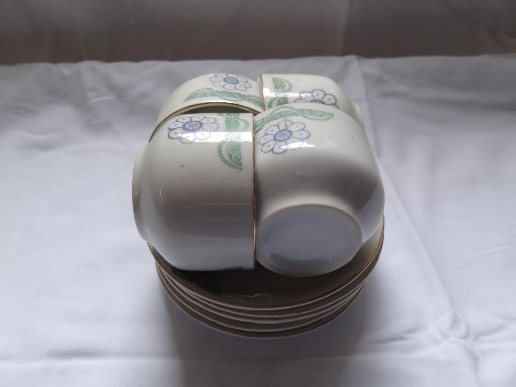 SV06 Vintage Boeren Servies : Kop en Schotel. Setje, Gebruikt, Ophalen of Verzenden, Overige stijlen, Kop(pen) en/of Schotel(s)
