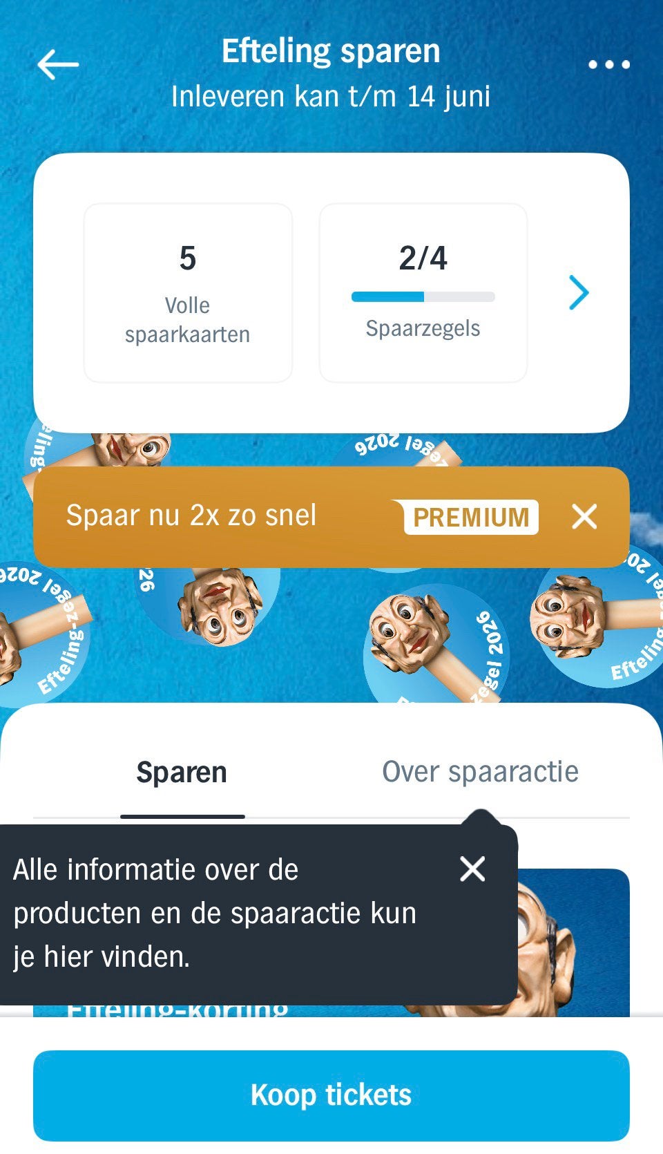 Ah efteling zegels, Eén persoon, Kortingsbon, Pretpark
