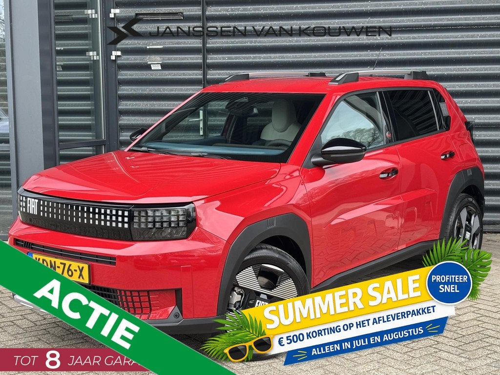 Fiat Grande Panda La Prima 11 kW 44 kWh 6+2 Jaar Garantie, Auto's, Fiat, Stof, Gebruikt, Panda, Automatische klimaatregeling