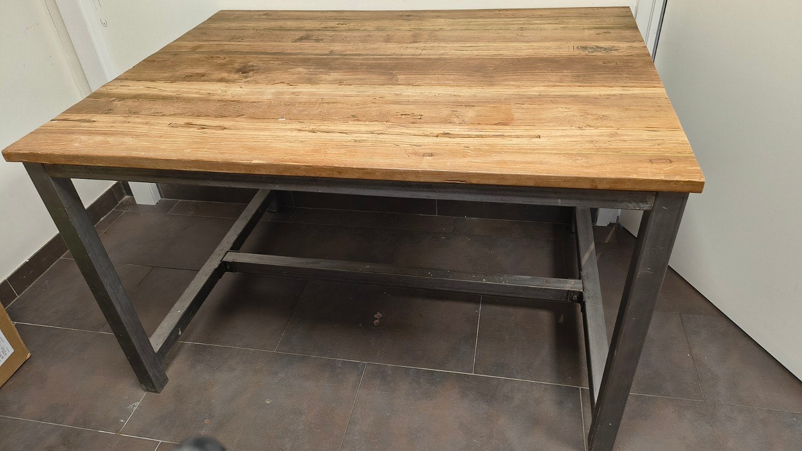 robuuste industriële eettafel, Ophalen, Rechthoekig, 200 cm of meer, 50 tot 100 cm