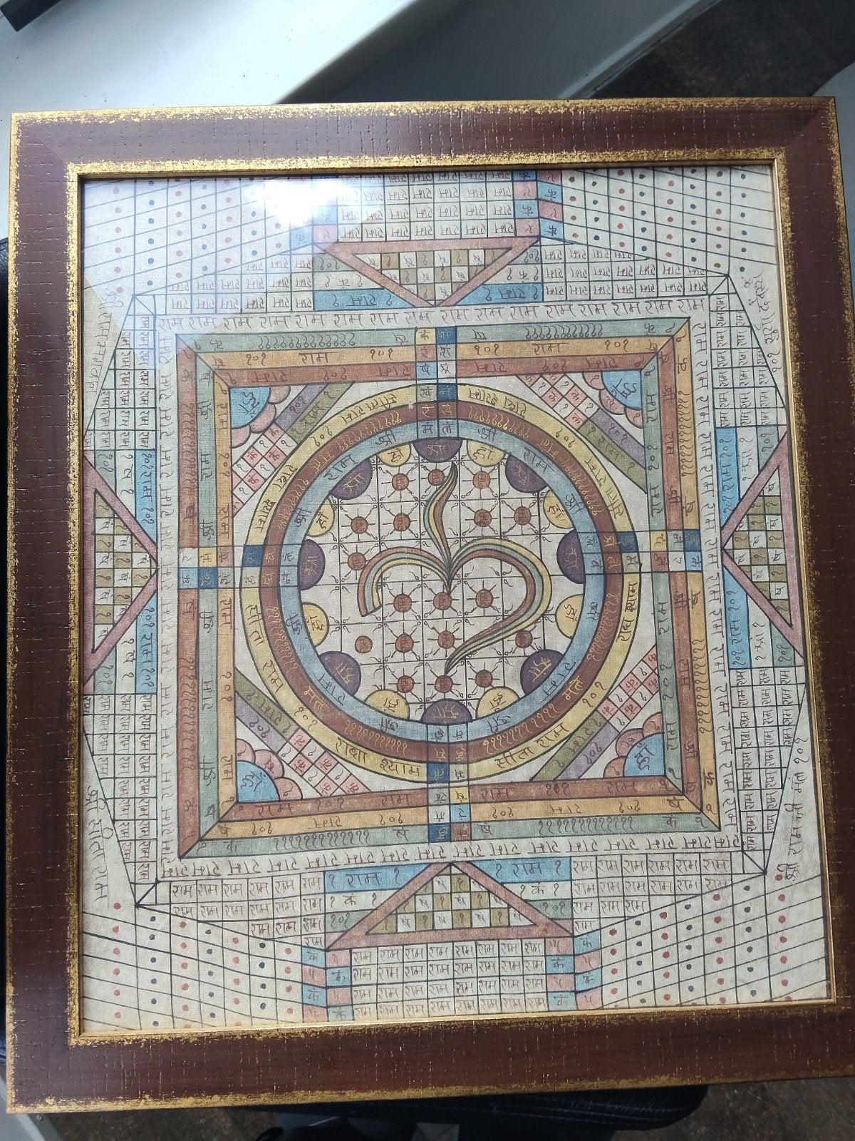 Handgeschilderde Gyan Chauper (Slangen & Ladders) 44x51cm, Ophalen