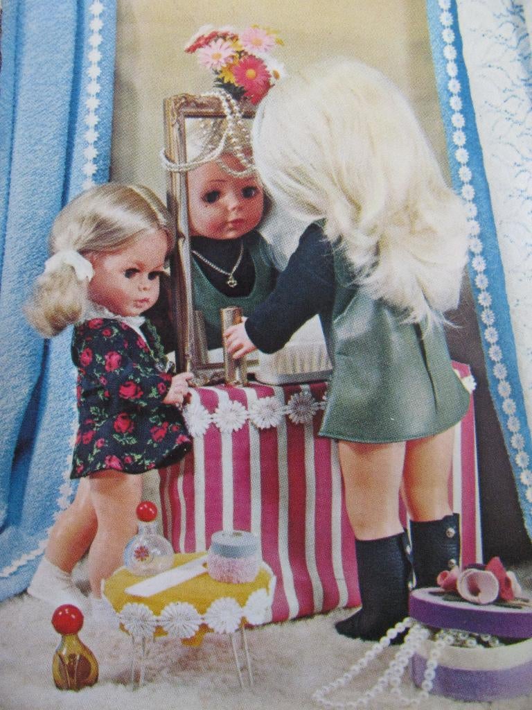 Vintage Kaart - Wehncke Poppen bij Kaptafel / Spiegel, Verzenden, 1960 tot 1980, Ongelopen, Kinderen