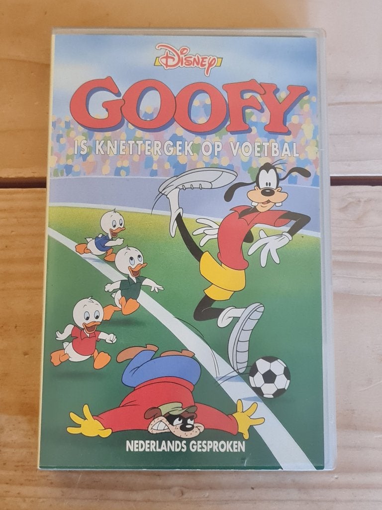 VHS Disney - Goofy is knettergek op voetbal VHS 4078/16, Cd's en Dvd's, Alle leeftijden, Zo goed als nieuw, Ophalen of Verzenden