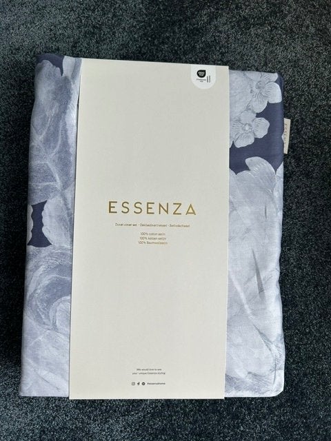 Essenza Dekbedovertrek 260 100% Satijn Katoen, Info@essenzahome.nl, Blauw, Essenza, Dekbedovertrek