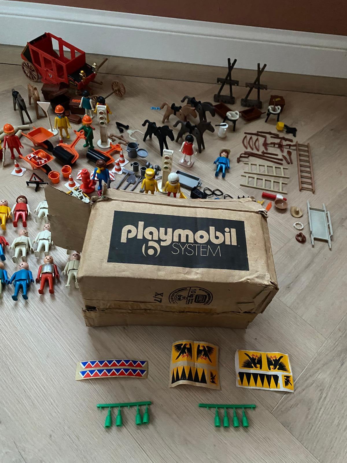 Vintage Playmobil 1974 system originele doos en stickervel, Verzamelen, Ophalen of Verzenden, Zo goed als nieuw