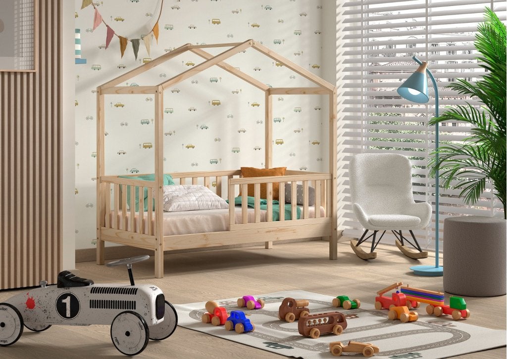 Dallas peuterbed huisbed - 70x140 - Naturel, Niet ingevuld, Niet ingevuld, Niet ingevuld