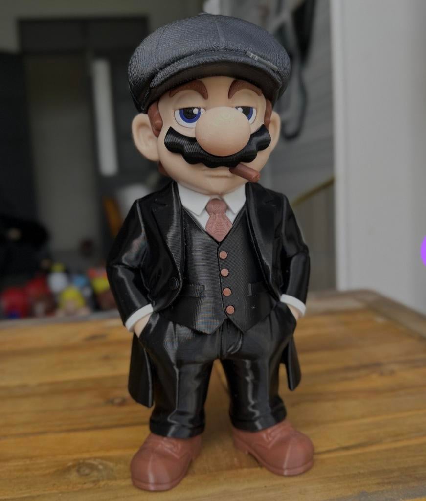 Mario Peaky Blinders Figuur - Uniek 3D Geprint Beeldje, Kinderen en Baby's, Ophalen of Verzenden, Nieuw