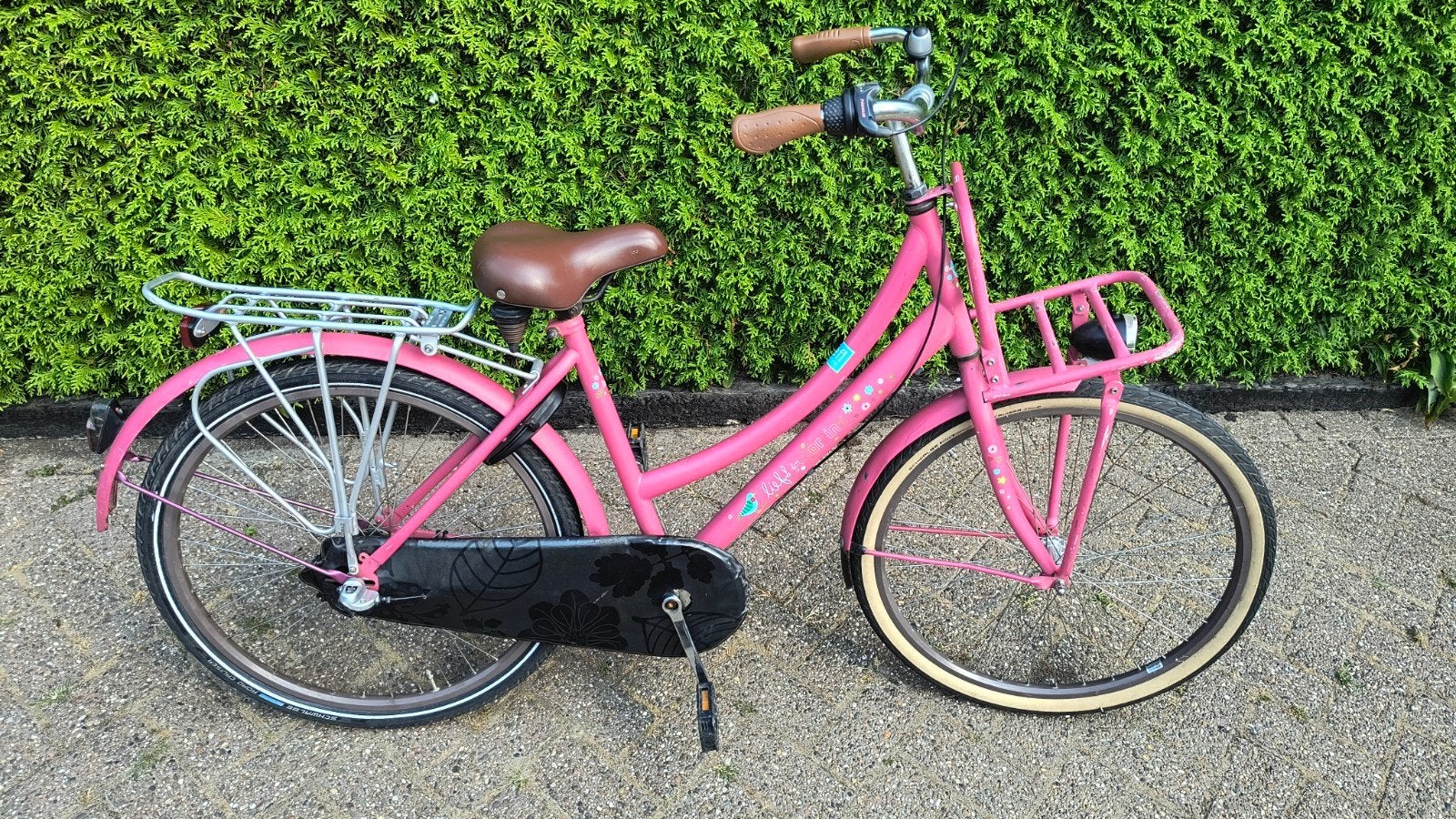 Roze Cortina Lief Lifestyle 26 inch met voordrager, Terugtraprem, Gebruikt, Onbekend, Ophalen