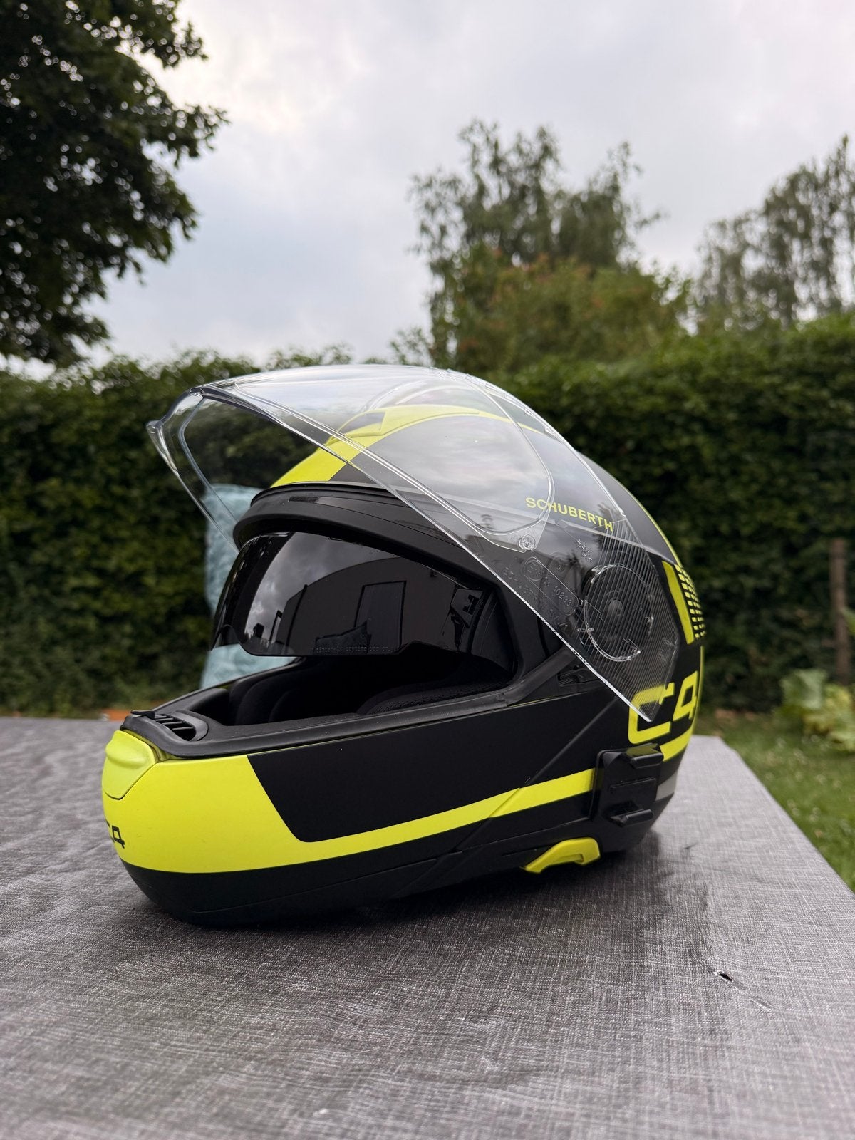 Schuberth C4 Systeemhelm | Zwart/Geel | maat L, Overige merken, Systeemhelm, Heren, Ophalen of Verzenden