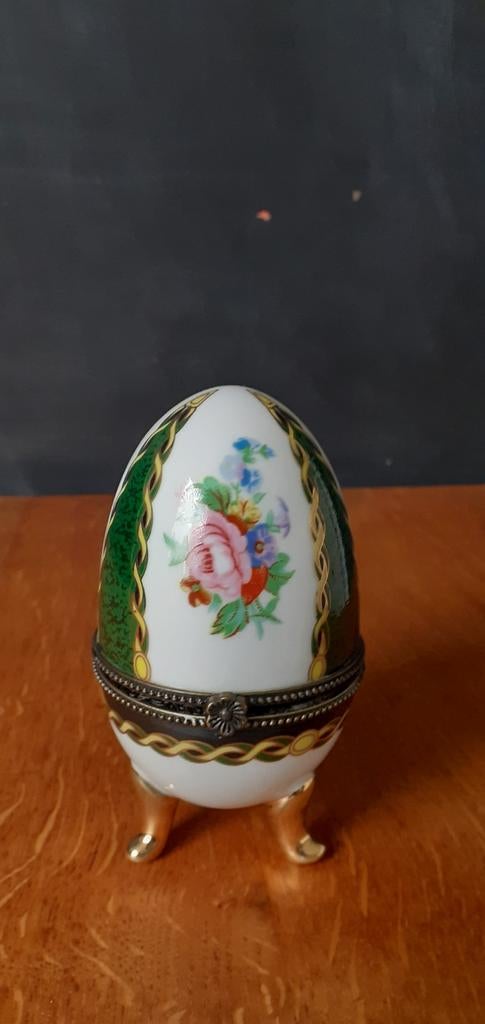 Handgeschilderd Limoges Frankrijk Porseleinen Ei, Antiek en Kunst, Ophalen