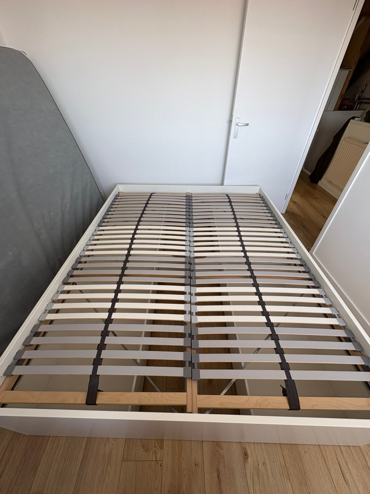 IKEA BRIMNES 160x200 bed, Huis en Inrichting, Slaapkamer | Bedden, Ophalen, Wit, Tweepersoons, Zo goed als nieuw