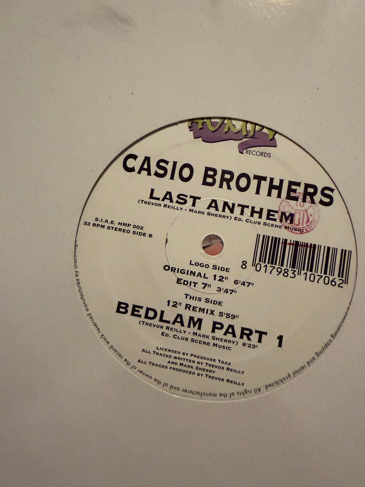 Vinyl Happy Hardcore - Casio Brothers Last Anthem, Ophalen of Verzenden, Zo goed als nieuw, Overige formaten
