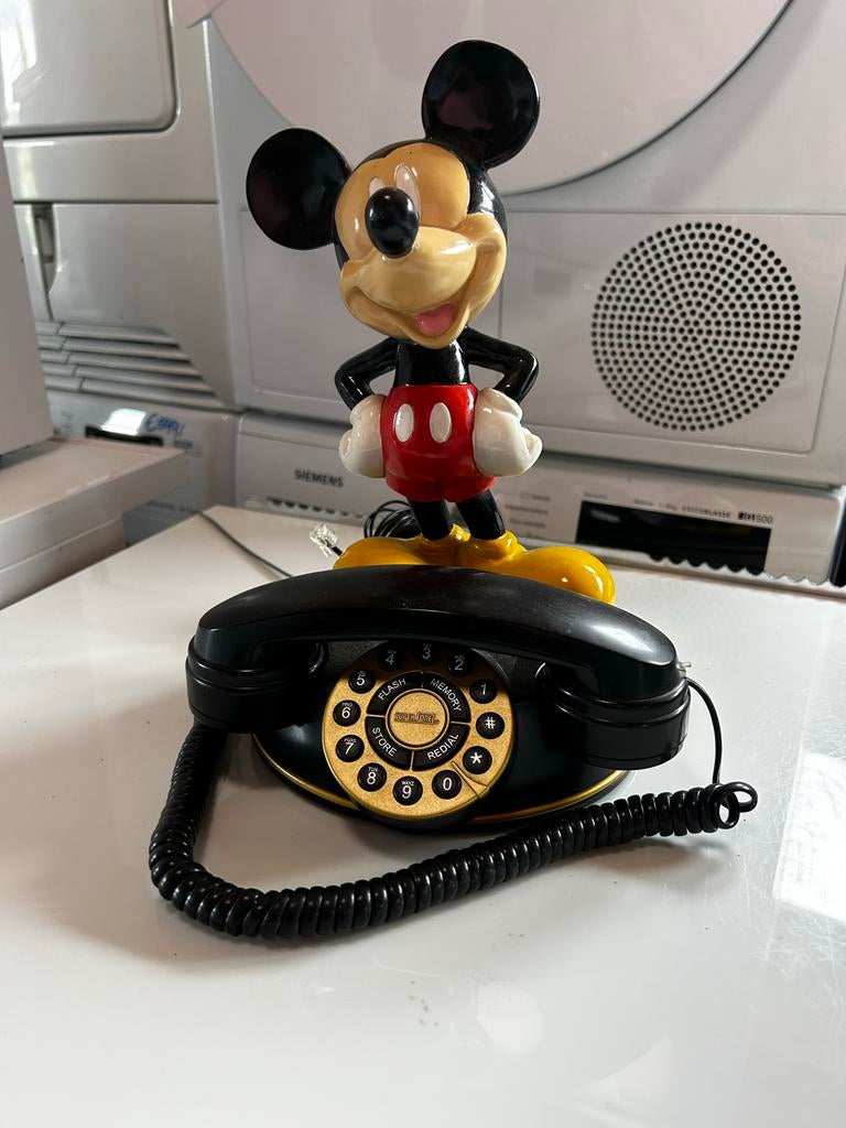 Vintage Disney Mickey Mouse Telefoon - Superfone Product, Ophalen of Verzenden, Mickey Mouse, Zo goed als nieuw, Beeldje of Figuurtje