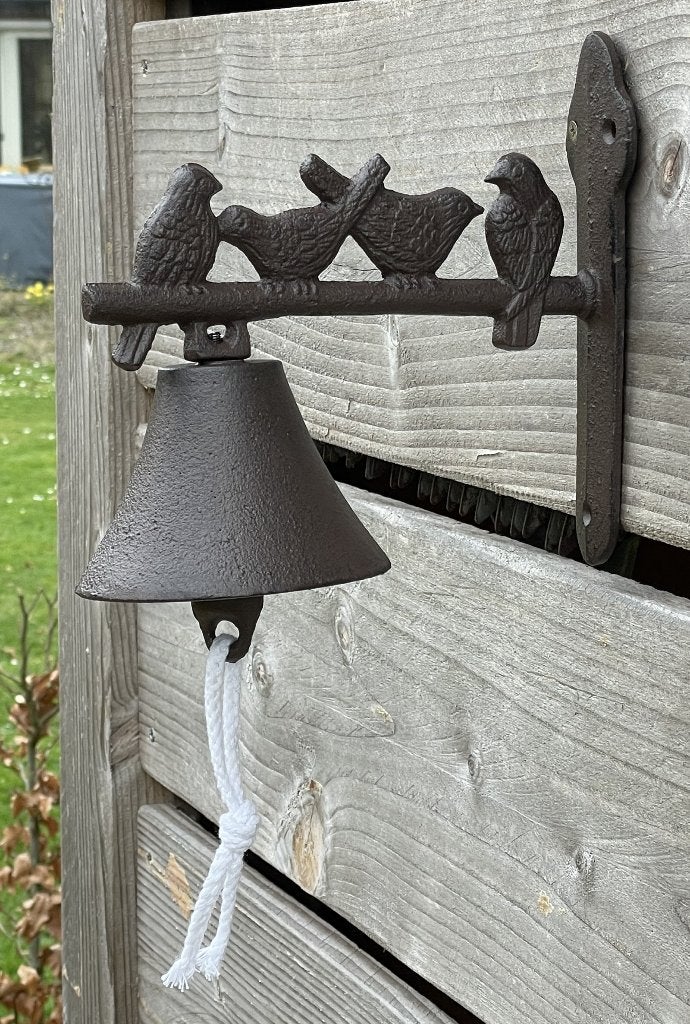 Deurbel met 4 vogel, gietijzer, landelijk, rustiek, Antiek en Kunst, Ophalen of Verzenden