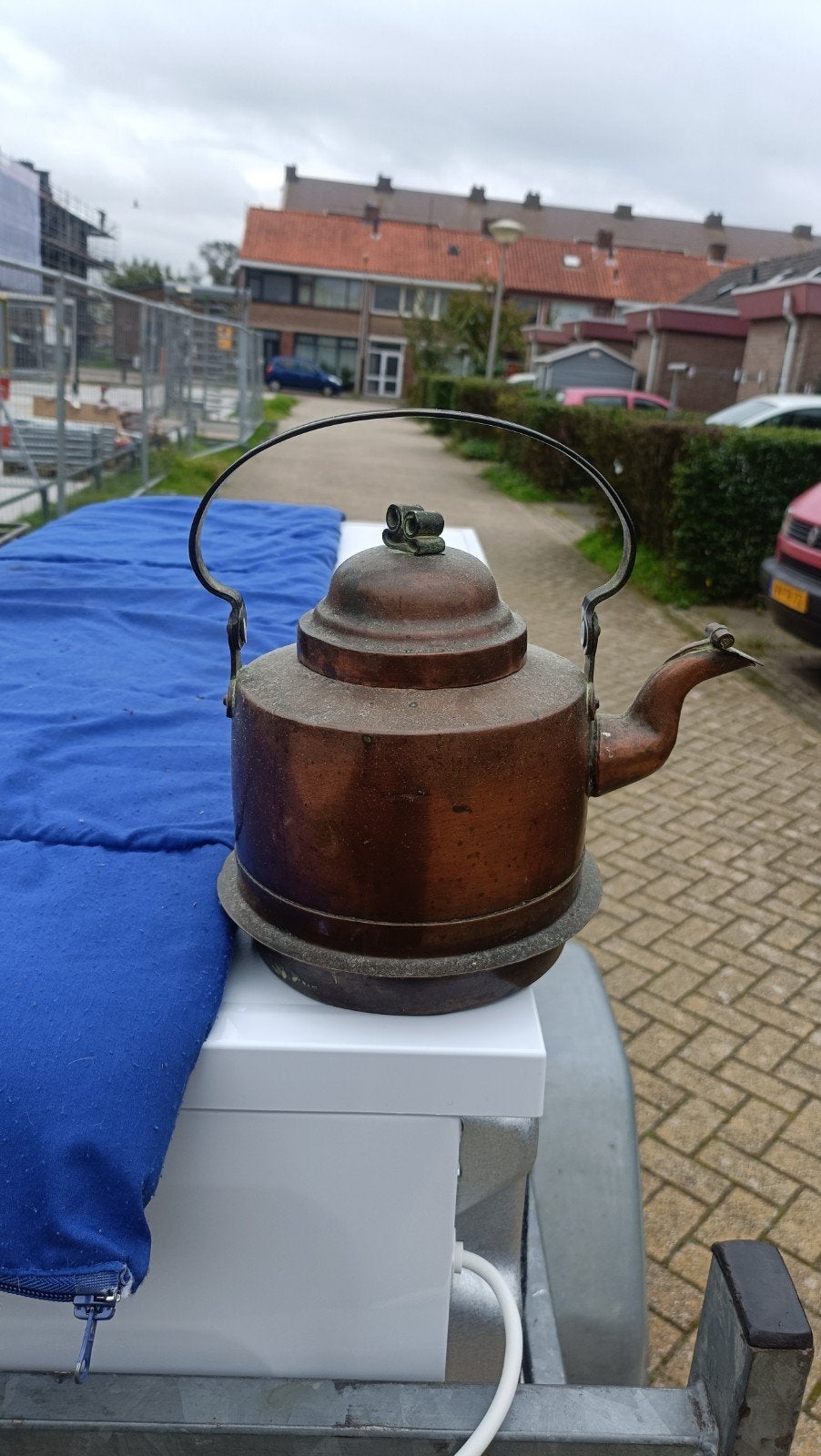 Antieke koperen waterkoker / theepot, Antiek en Kunst, Ophalen of Verzenden