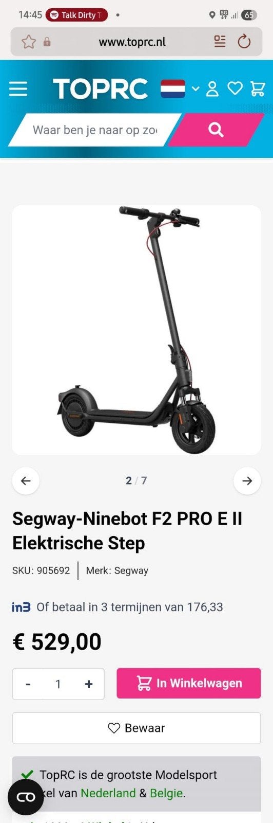 Segway-Ninebot F2 PRO E II Elektrische Step, Ophalen, Zo goed als nieuw, Elektrische step (E-scooter), Segway-Ninebot