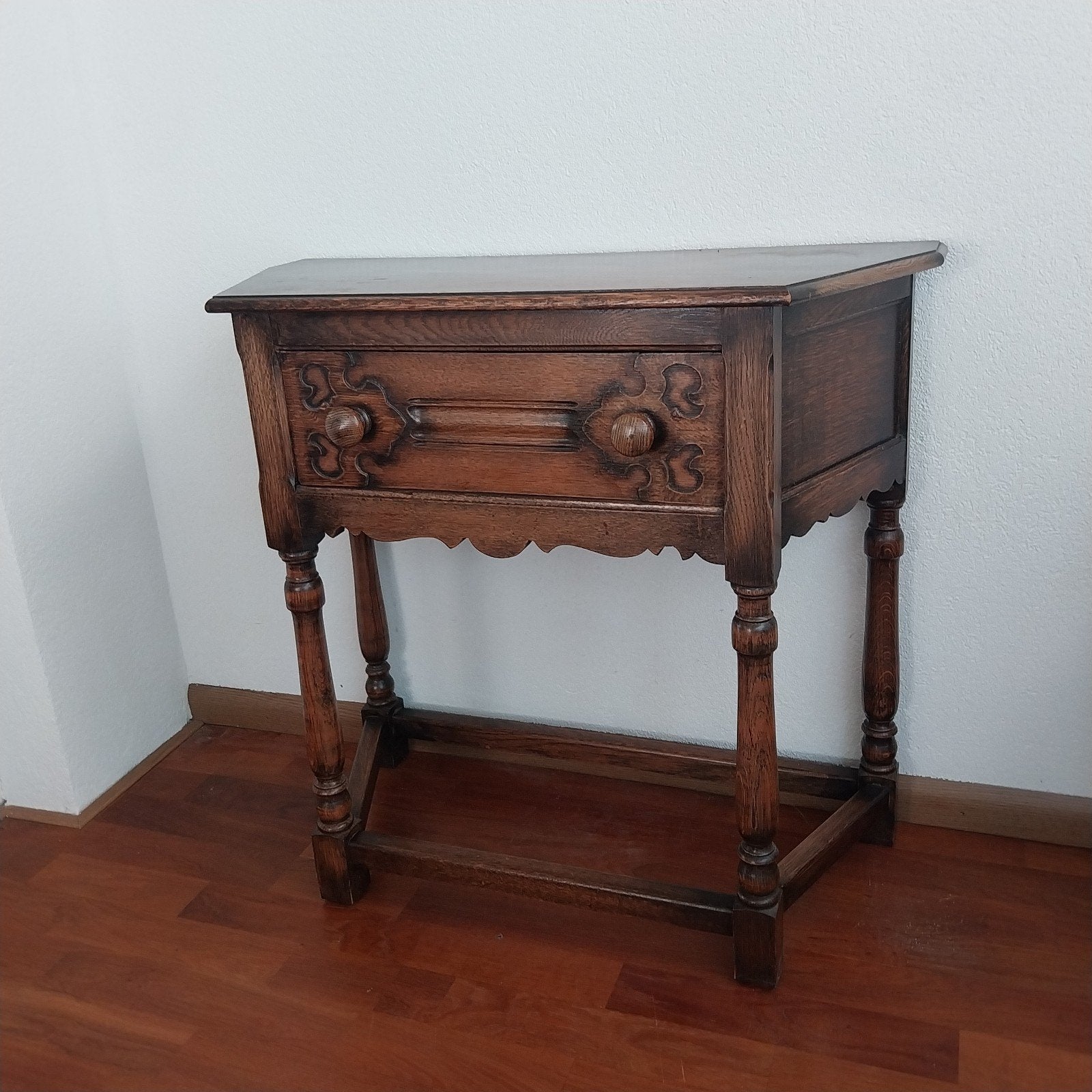 Antieke eikenhouten sidetable met lade, Antiek en Kunst, Ophalen