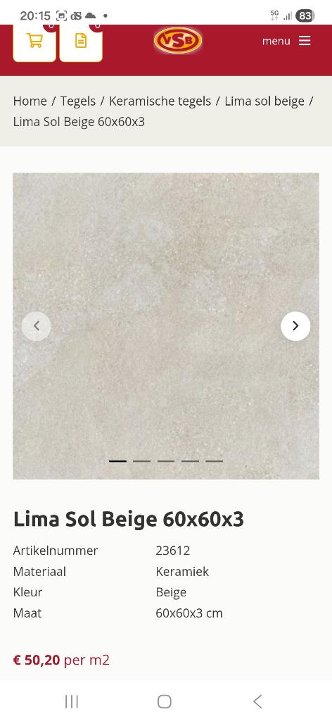 Gratis keramische terrastegels lima sol beige ruim 7 m2, Tuin en Terras, Tegels en Klinkers, Ophalen, Gebruikt, Keramiek, 5 tot 10 m²
