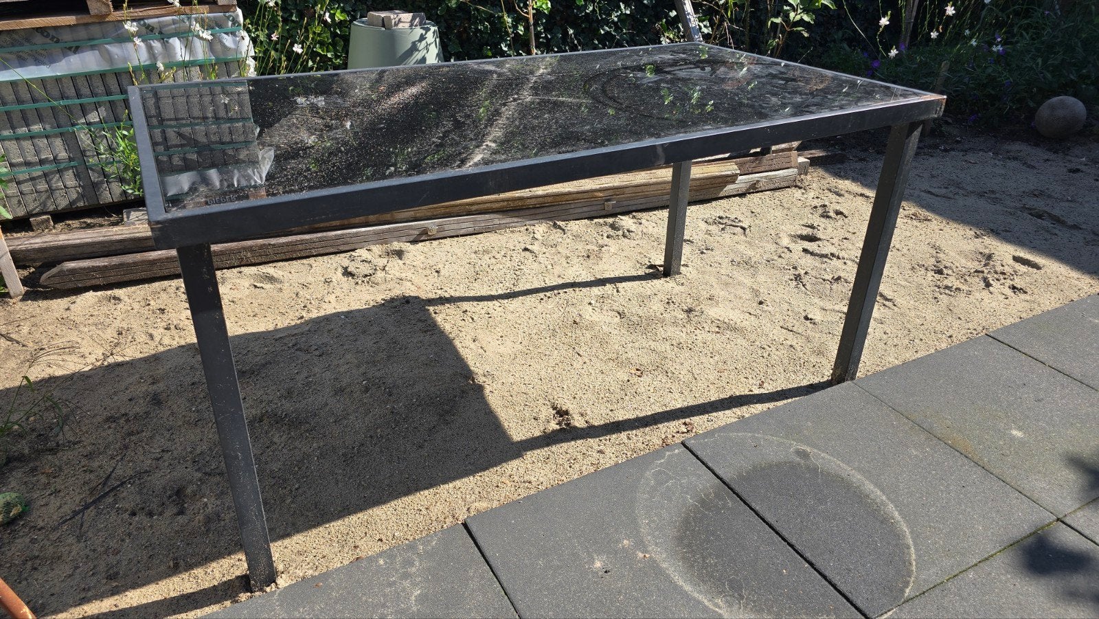 Tuintafel 145x80 met glazen blad - Gratis af te halen, Ophalen