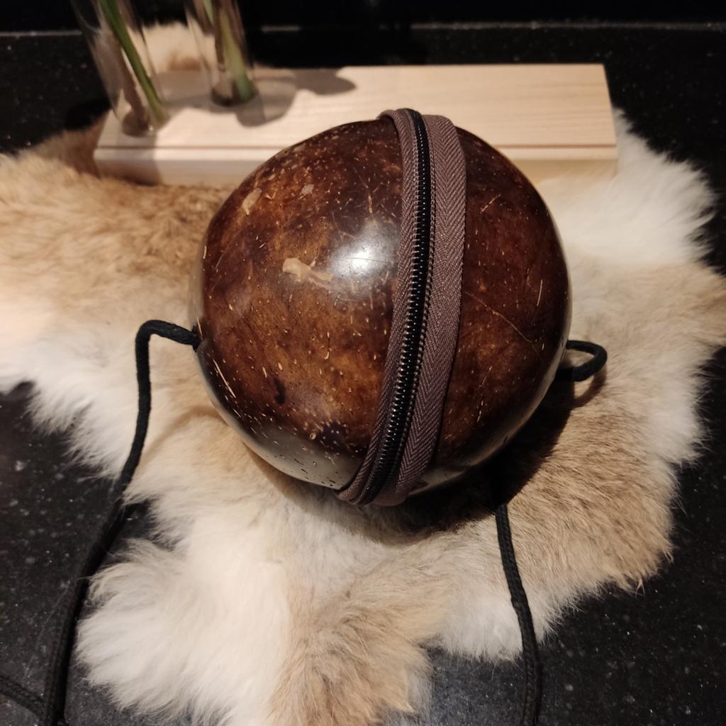 Uniek Vintage Kokosnoot Tasje – Handgemaakt / Boho / Festiva, Ophalen of Verzenden, Nieuw, Zwart, Schoudertasje