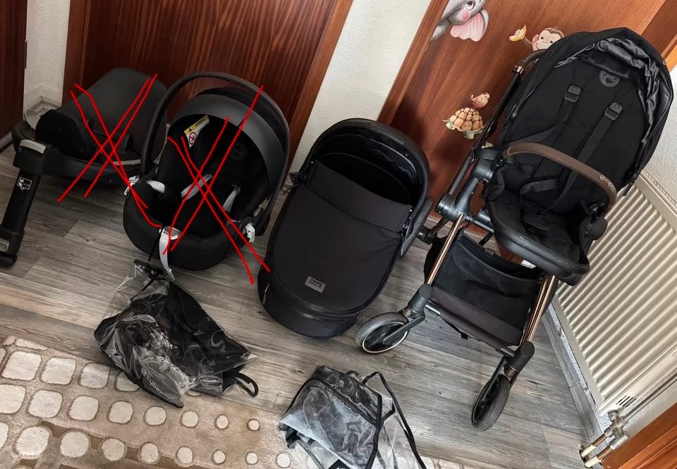 Cybex Platinum Rosé Gold Kinderwagen, Zo goed als nieuw, Met reiswieg, Ophalen, Kinderwagen