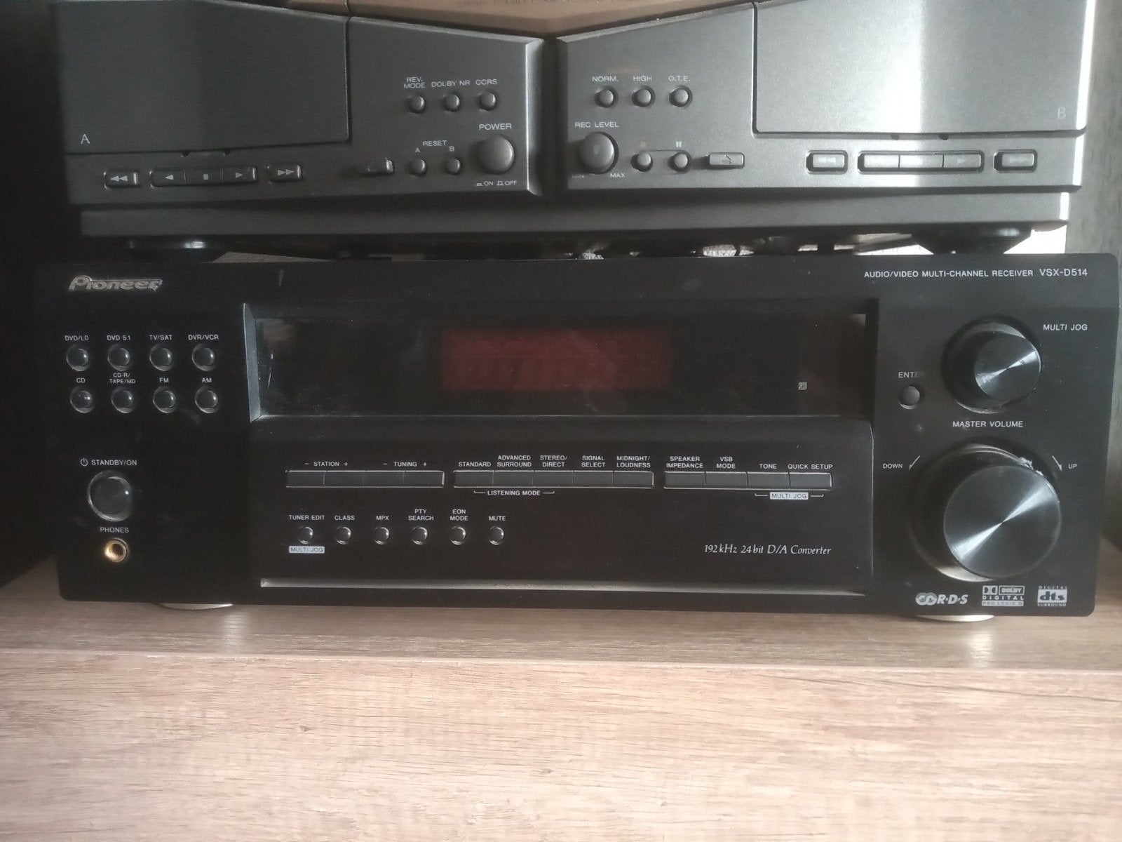 Pioneer VSX-D514 Receiver met Jamo Vloerstaande Speakers, Vloerstaande luidspreker, Gebruikt, Ophalen of Verzenden, Geschikt voor surround/home cinema