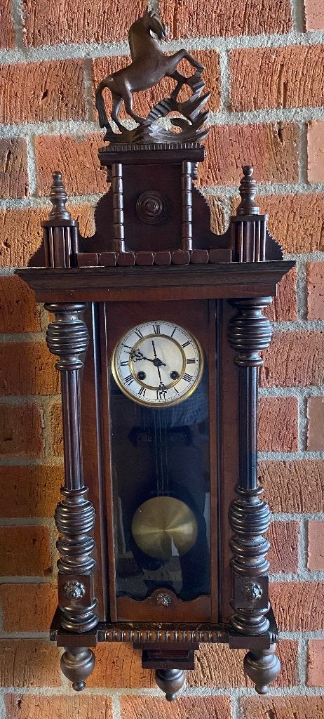 Mooie antieke wandklok, Antiek en Kunst, Antiek | Klokken, Ophalen of Verzenden