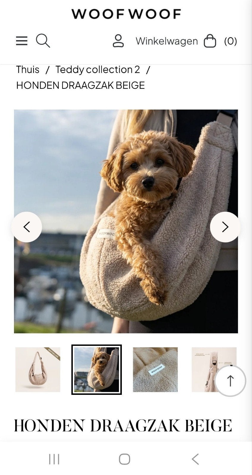 Puppy draagtas WoofWoof, Ophalen of Verzenden, Zo goed als nieuw, Draagtas/-zak