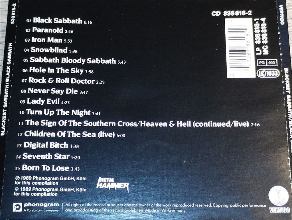 Black Sabbath ‎- Blackest Sabbath [Black Sabbath 1970-1987], Ophalen of Verzenden, Zo goed als nieuw