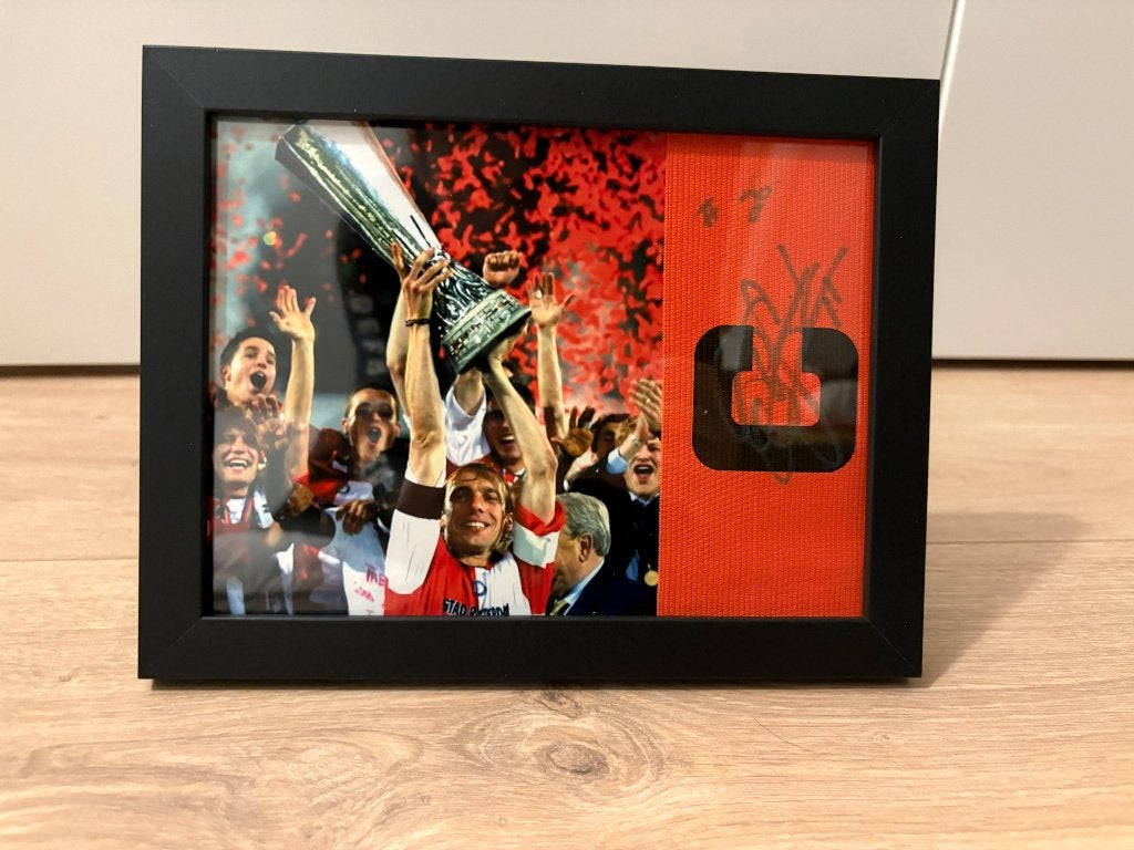 Zeldzaam: gesigneerde aanvoerdersband Paul Bosvelt + COA, Ophalen of Verzenden, Zo goed als nieuw, Feyenoord, Overige typen