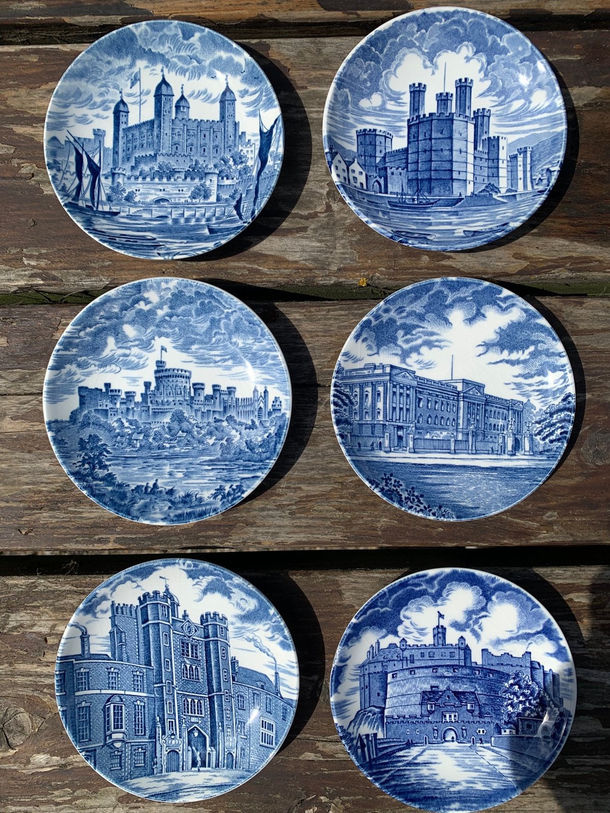 Enoch Wedgwood Royal Homes of Britain – 6 sierbordjes 10 cm, Ophalen of Verzenden