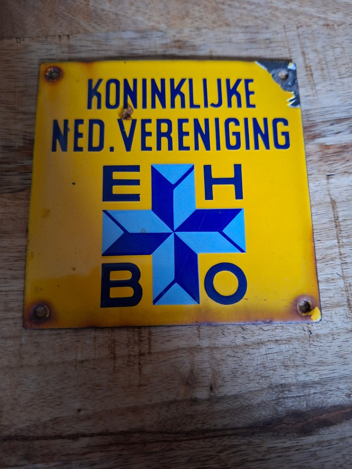 Vintage Emaille EHBO Bord Koninklijke Ned. Vereniging, Ophalen of Verzenden