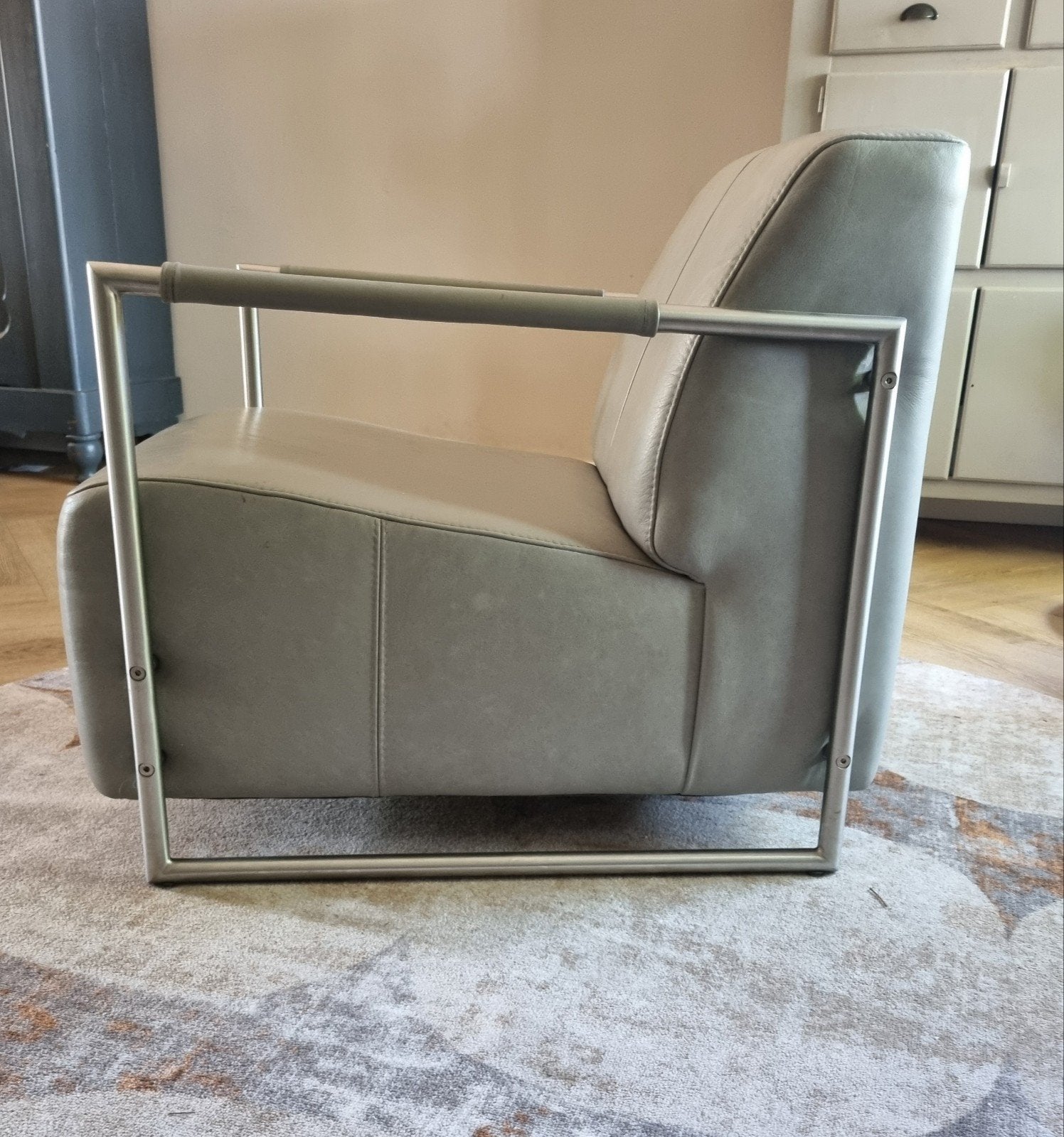 Prachtige Xooon fauteuil van buffelleer, Ophalen of Verzenden, Zo goed als nieuw, 50 tot 75 cm, Leer