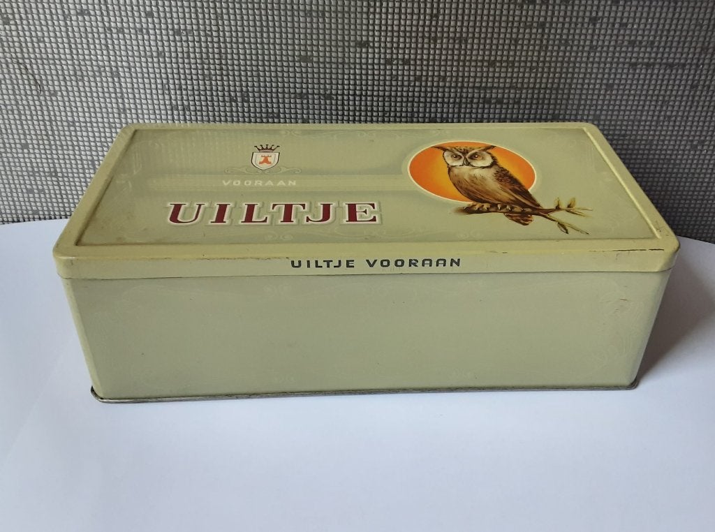 oud blikje uiltje vooraan, Verzamelen, Blikken, Verzenden, Gebruikt, Overige