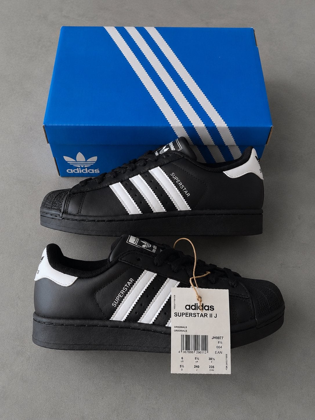 Adidas Originals Superstar II J Black White Size 38 2/3, Kleding | Dames, Zwart, Nieuw, Ophalen of Verzenden, Sneakers of Gympen