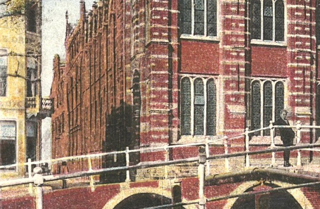 939726 Leiden Universiteitsgebouw jr 40 50 zegel afgeweekt, Ophalen of Verzenden, 1940 tot 1960, Gelopen, Zuid-Holland