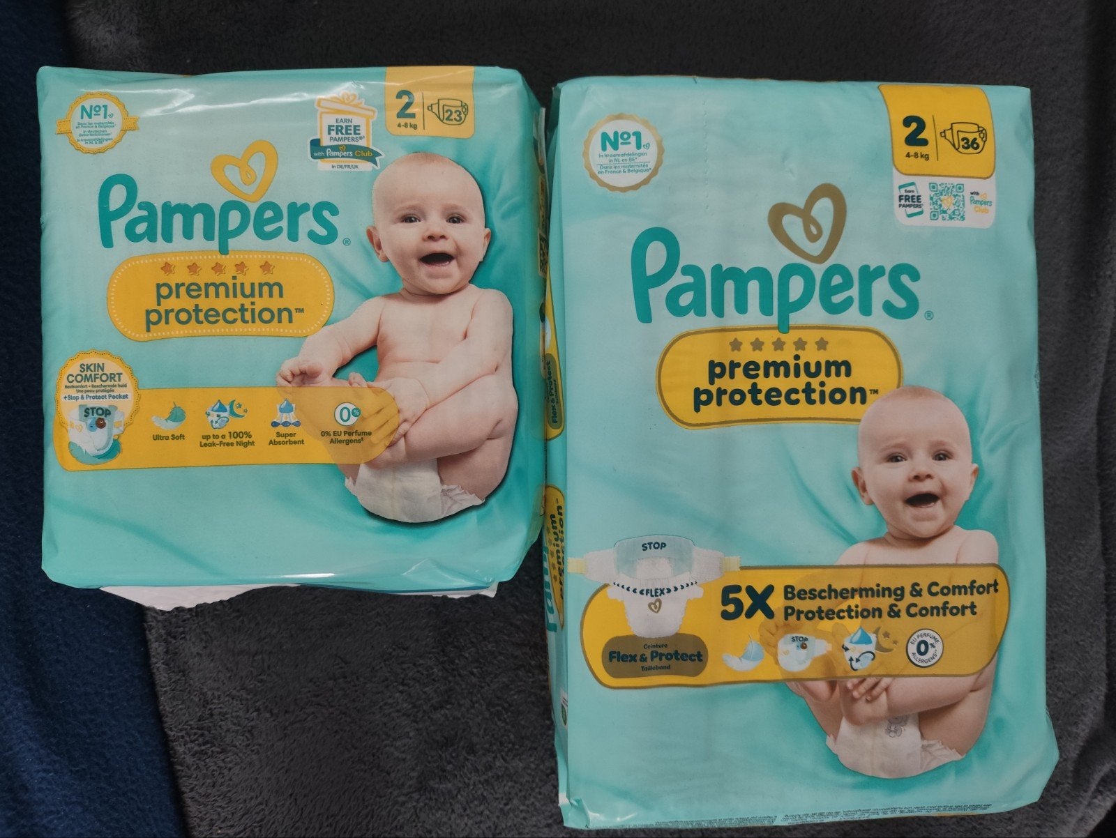 pampers premium protection luiers maat 2 inhoud 23 en 36, Kinderen en Baby's, Badjes en Verzorging, Ophalen of Verzenden, Nieuw