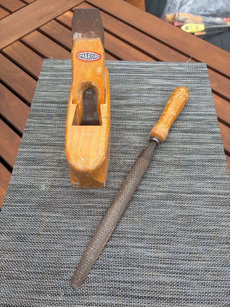 Antieke/vintage houtbeitel en houtvijl, Ophalen, Gebruikt