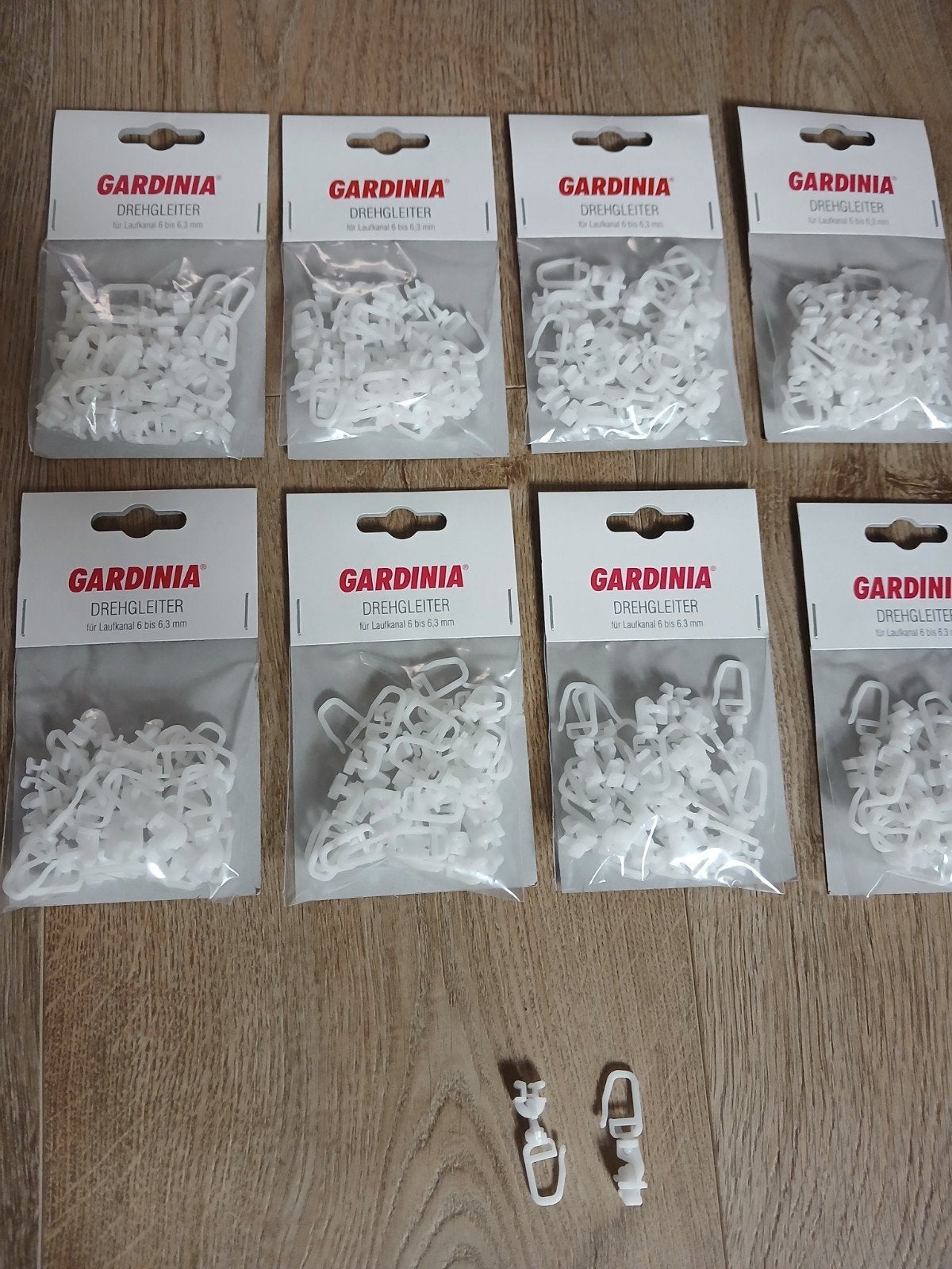 Gardinia Gordijnrunners Draaibaar voor 6-6.3mm Rails (20 st), Huis en Inrichting, Wit, Nieuw, Ophalen of Verzenden, Met ringen