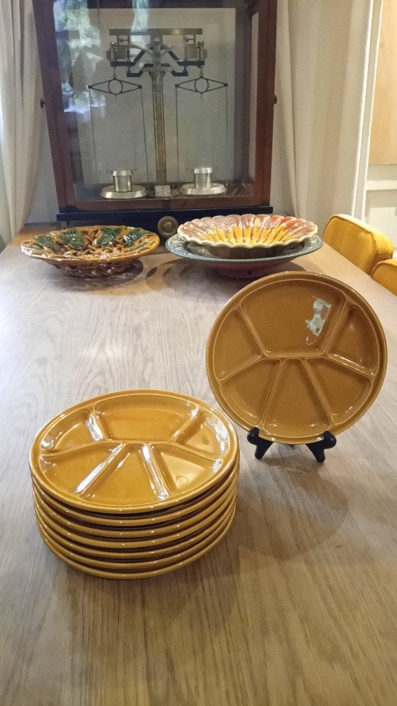8 Tapas-, fondueborden van Faiëncerie de Gien, Ophalen of Verzenden