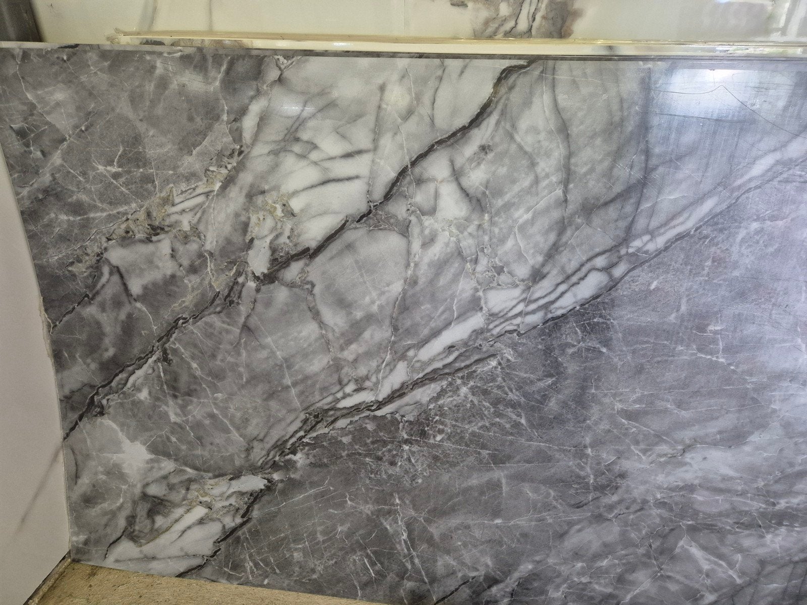 Pvc wandpanelen mat grijs/antraciet marmerlook, Ophalen, 60 cm of meer, Nieuw, Minder dan 5 m²