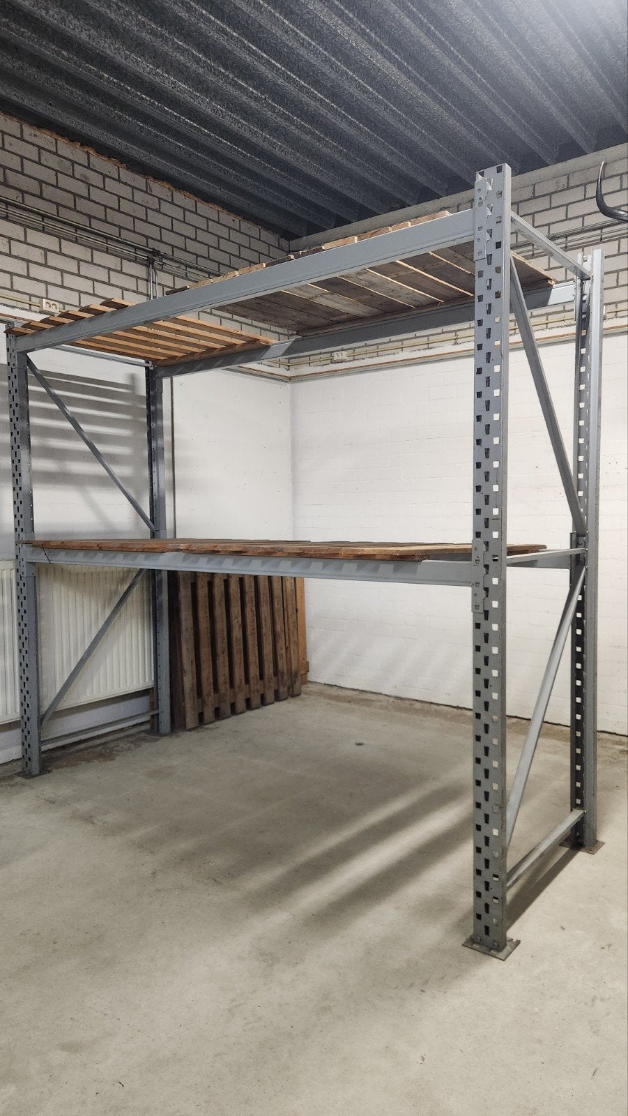 Magazijnstelling palletstelling legbordstelling 8,5 x h2,5m, Ophalen, Gebruikt