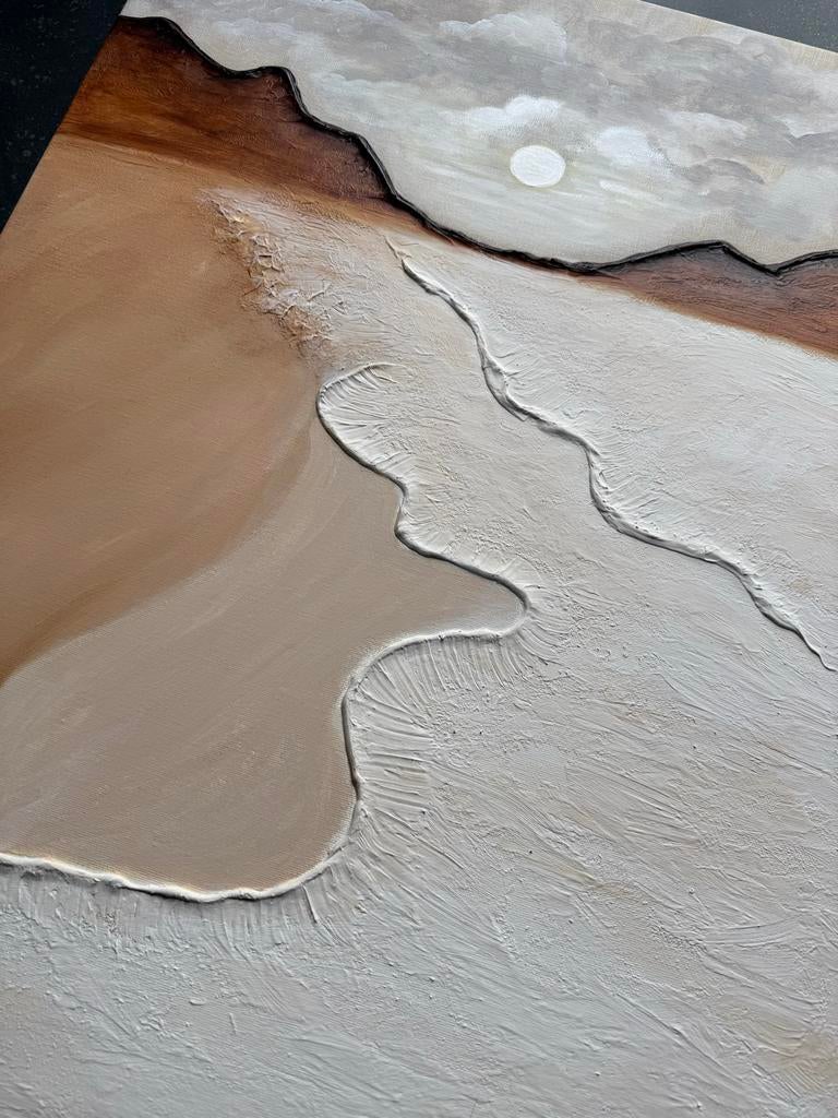 Uniek Handgemaakt Strand Textuur Schilderij - Acrylverf, Ophalen