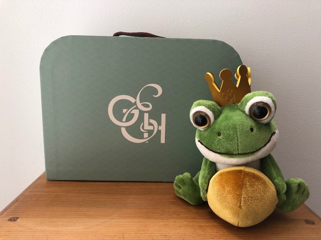 Efteling Grand Hotel koffertje met kikker knuffel, Verzamelen, Efteling, Ophalen of Verzenden, Nieuw, Gebruiksvoorwerp