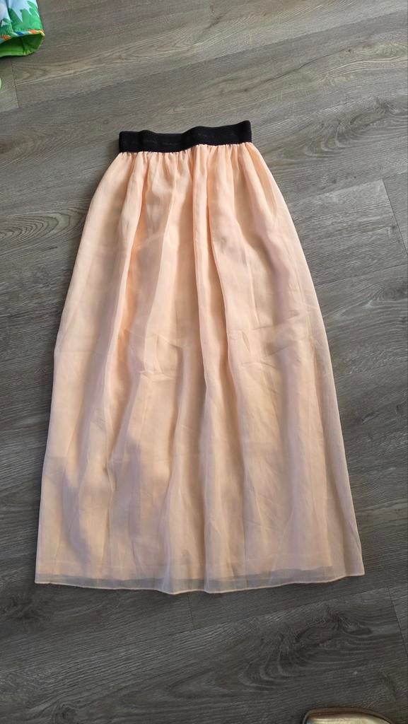 Lichtroze rok met elastische tailleband, Ophalen of Verzenden, Roze, Maat 36 (S), Onder de knie