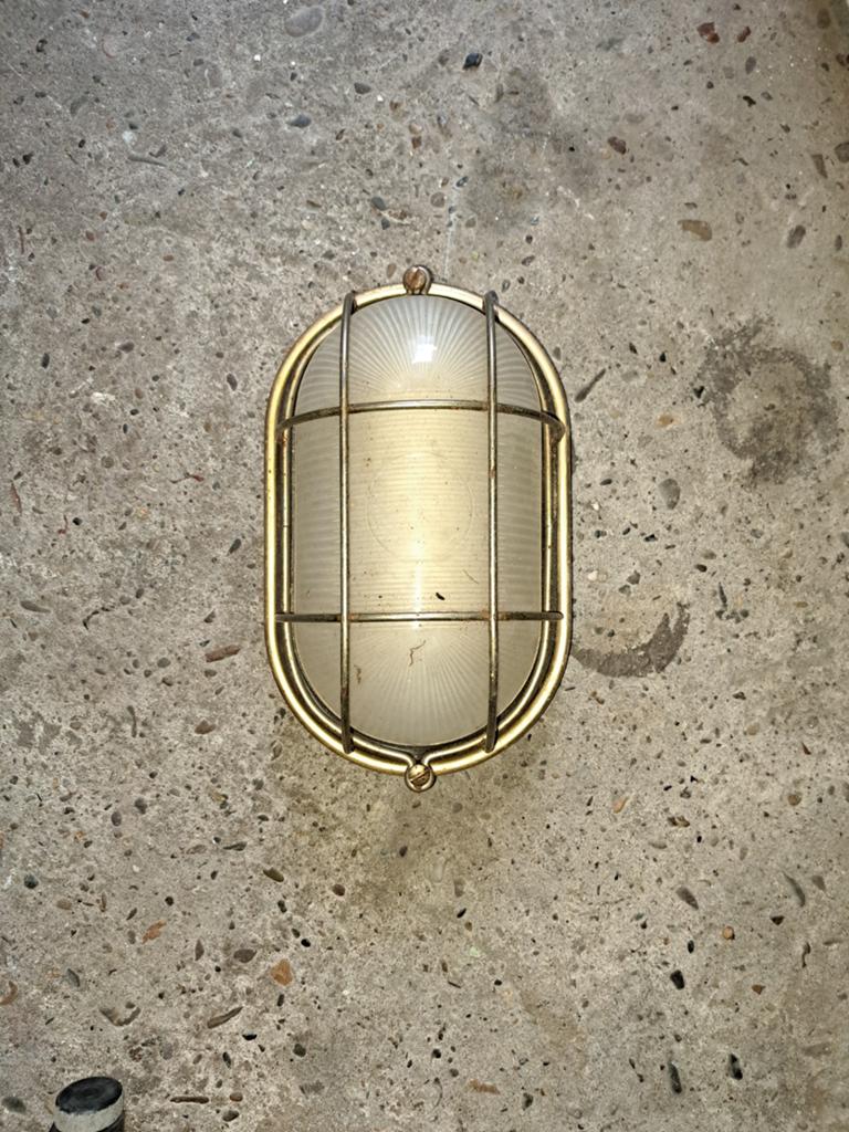 Vintage Messing Scheepslamp / Buitenlamp, Ophalen of Verzenden, Gebruikt