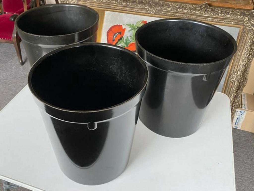 3 bakelieten kantoor prullenbakken bakeliet, stapelbaar, Ophalen, Huis en Inrichting