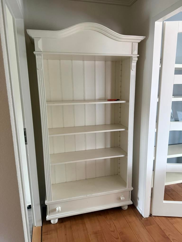Witte boekenkast, Huis en Inrichting, Kasten | Vitrinekasten, Ophalen, 50 tot 100 cm, Zo goed als nieuw, 150 tot 200 cm